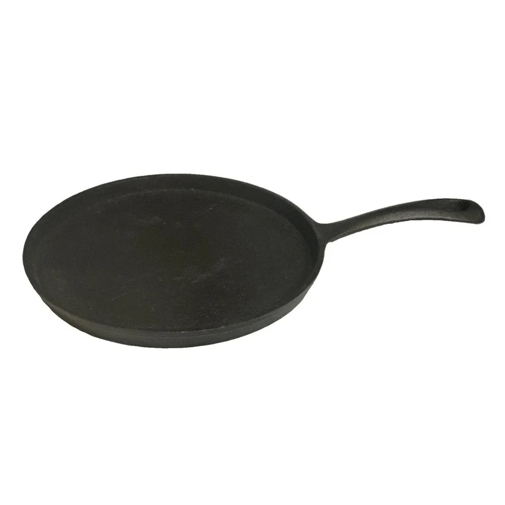 Vtg Unmarked Cast Iron Griddle Flat Round Skillet Pan 8